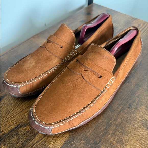 COLE HAAN Wyatt Leather Penny Driving Loafers size 11,5M brown tan men’s shoes - Picture 1 of 17